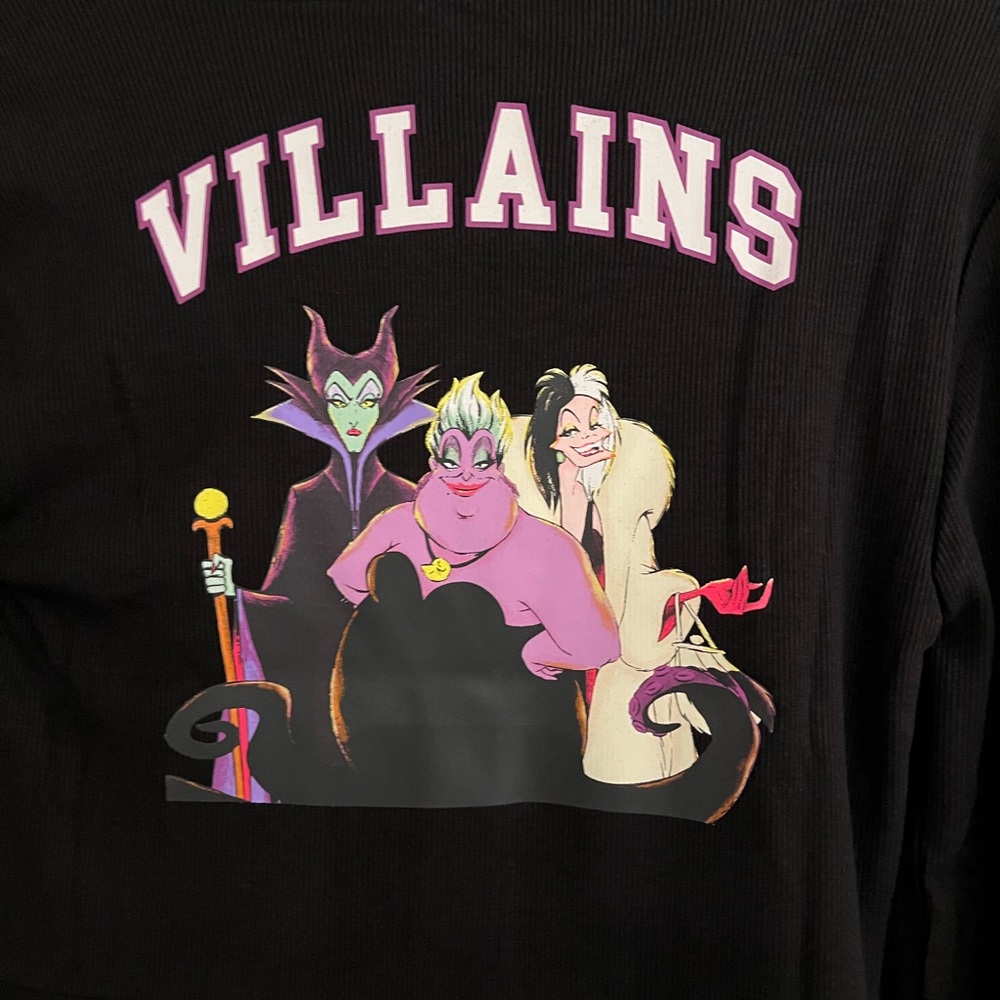 NWT Disney Forever 21 Villians Ribbed Black long sleeve romper women’s small